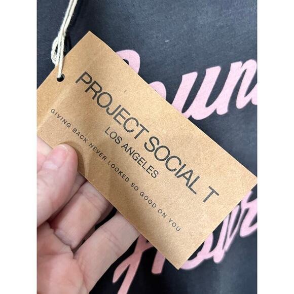 Project Social T Only Count the Happy Hours Graphic Tank Top Brown Women's L NWT - Picture 3 of 8